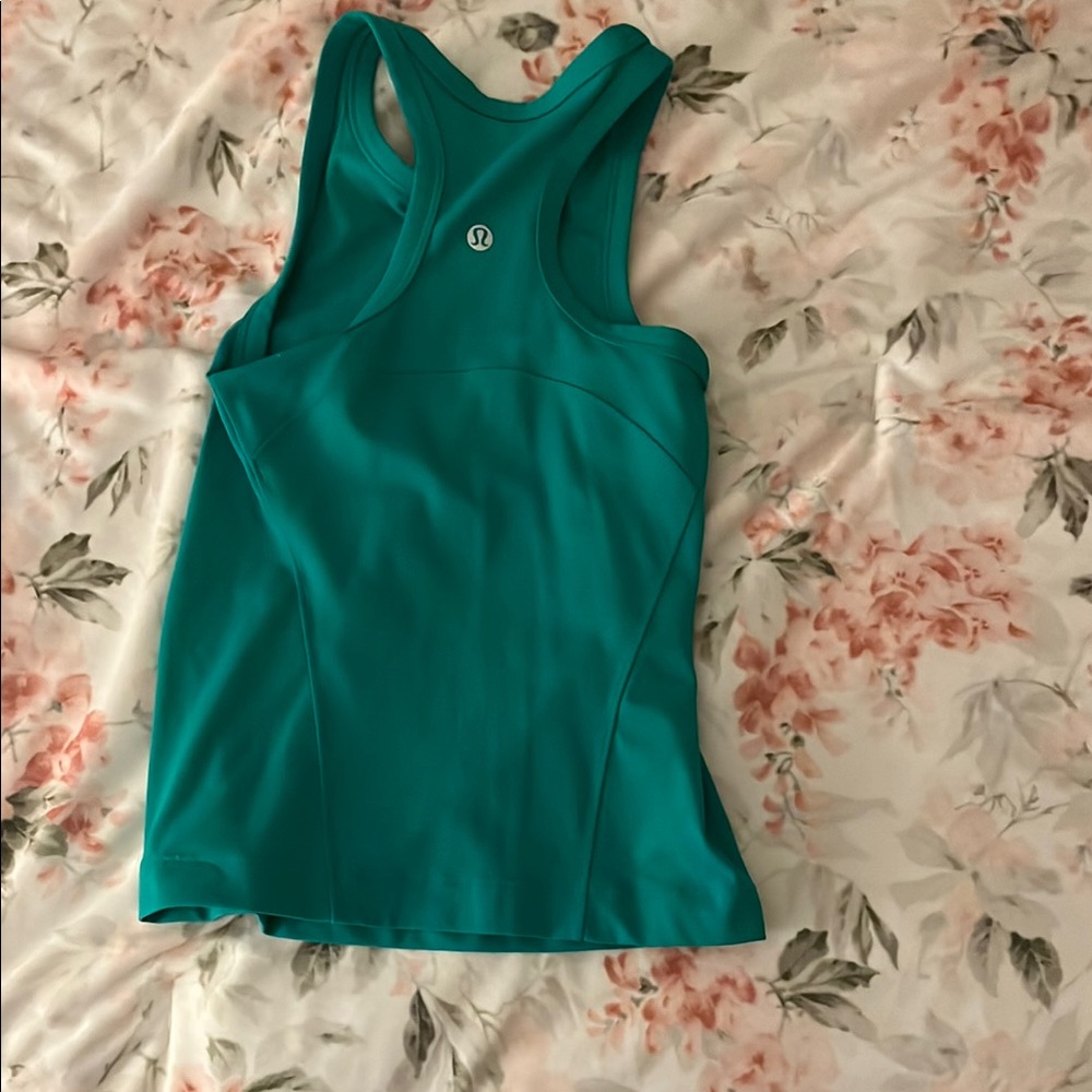 Lululemon Athletica Fitted Green Tank Top